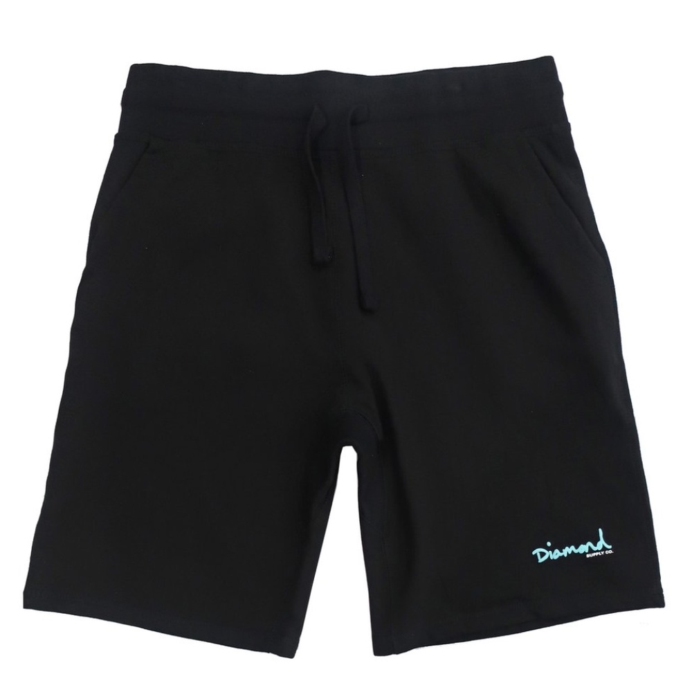 New Diamond Supply Co Black/Teal Mens Sweat Shorts